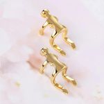 Cercei aurii, ear cuff, forma umana, Dahlia C18 fotografia produsului