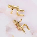 Cercei aurii, ear cuff, forma umana, Dahlia C18 fotografia produsului View 3 S