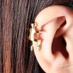 Cercei aurii, ear cuff, forma umana, Dahlia C18 fotografia produsului View 2 S