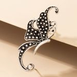 Cercel argintiu, ear cuff, forma de floare, Dino C9 fotografia produsului View 3 S