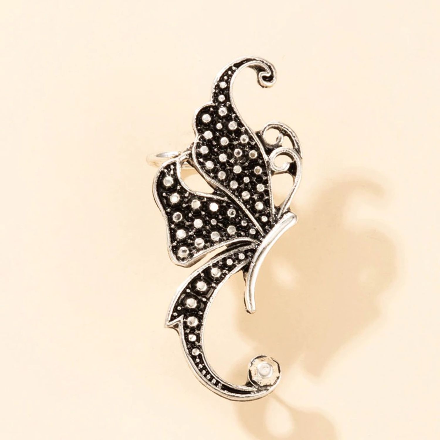 Cercel argintiu, ear cuff, forma de floare, Dino C9 fotografia produsului View 5 L