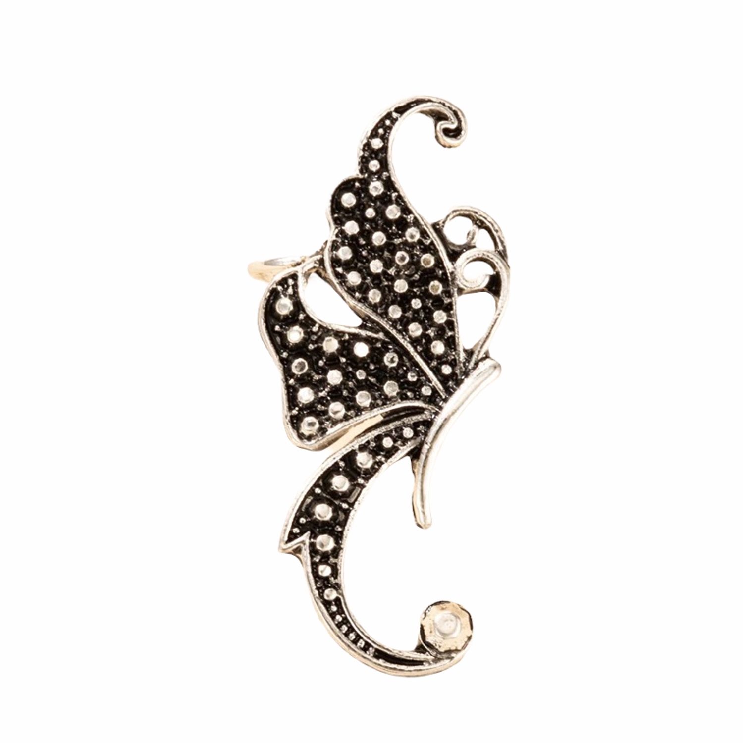 Cercel argintiu, ear cuff, forma de floare, Dino C9 fotografia produsului