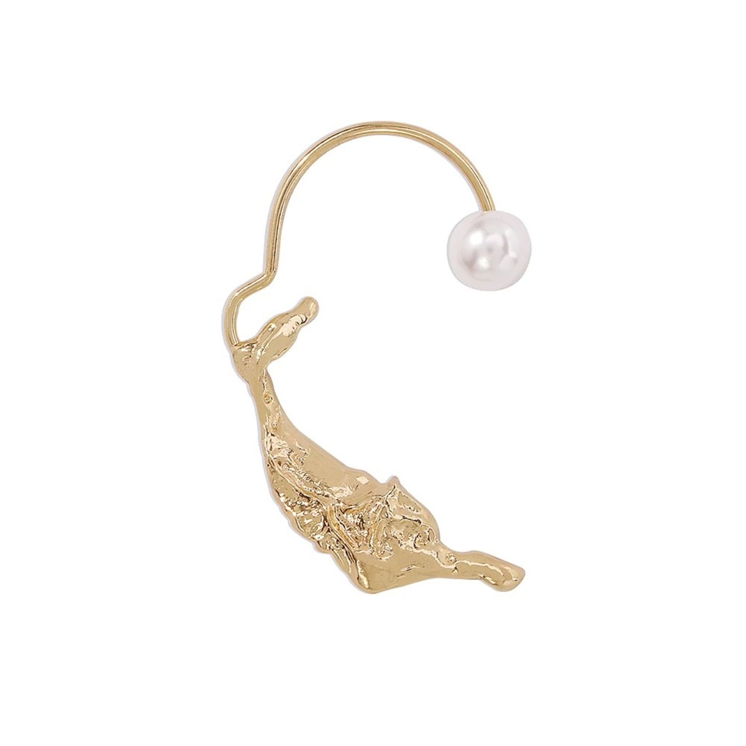 Cercel auriu, ear cuff, cu perla, Evamarie C6 fotografia produsului View 2 L