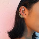 Cercel auriu, ear cuff, cu perla, Evamarie C6 fotografia produsului