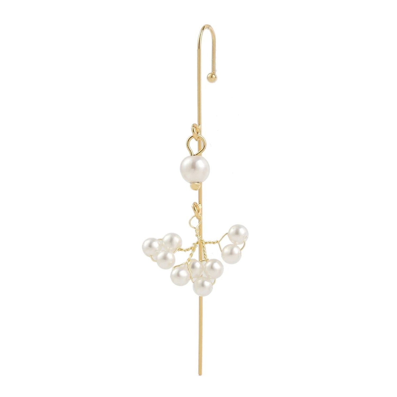 Cercel ear cuff, auriu, cu perlute, Federica C13 OUT fotografia produsului