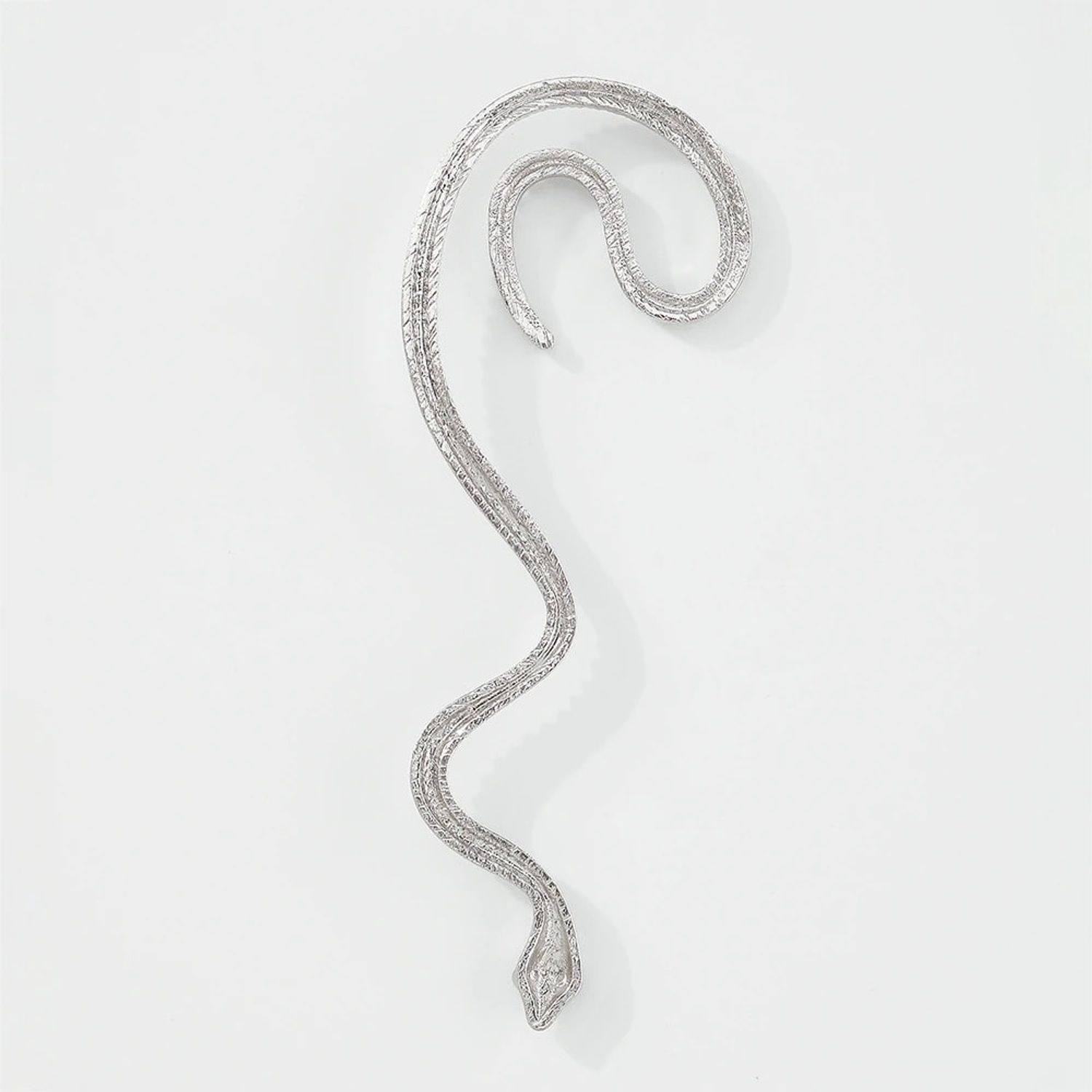 Cercel ear cuff, argintiu, forma de sarpe, cu pietre, Sajda C4 fotografia produsului View 3 L
