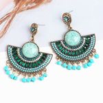 Cercei aurii, cu pietre turquoise, Sophie C6 fotografia produsului View 3 S