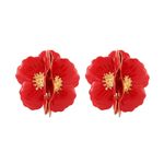 Cercei rosii, forma de floare, Sona C5 fotografia produsului