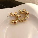 Cercei aurii, semirotunzi, forma spiralata, Tatania C14 fotografia produsului