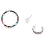 Set cercei argintii, cu pietre multicolore, Thana C10 fotografia produsului View 2 S