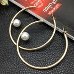 Cercei aurii, semirotunzi, cu perle, Adamine C7 fotografia produsului View 3 S