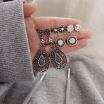 Set cercei argintii, diverse forme, cu pietre, Deana C22 fotografia produsului