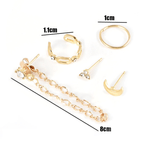 Set cercei aurii, ear cuff, cu pietre, Davina C23 fotografia produsului View 4 S