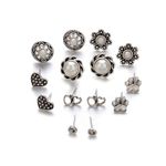 Set cercei argintii, diverse forme, cu pietre, Danila C20 fotografia produsului View 2 S