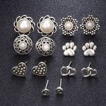 Set cercei argintii, diverse forme, cu pietre, Danila C20 fotografia produsului View 3 S
