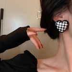 Cercei negri, forma de inima, Elseba C15 fotografia produsului View 2 S