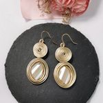 Cercei aurii, din sarma modelata, cu pietre, Fausta C5 fotografia produsului View 3 S