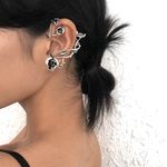 Cercel ear cuff, argintiu, cu trandafiri, Lorie C7 fotografia produsului