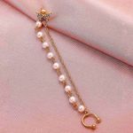 Cercel ear cuff, auriu, cu fluture, pietre si perle, Rozalia C5 fotografia produsului View 3 S
