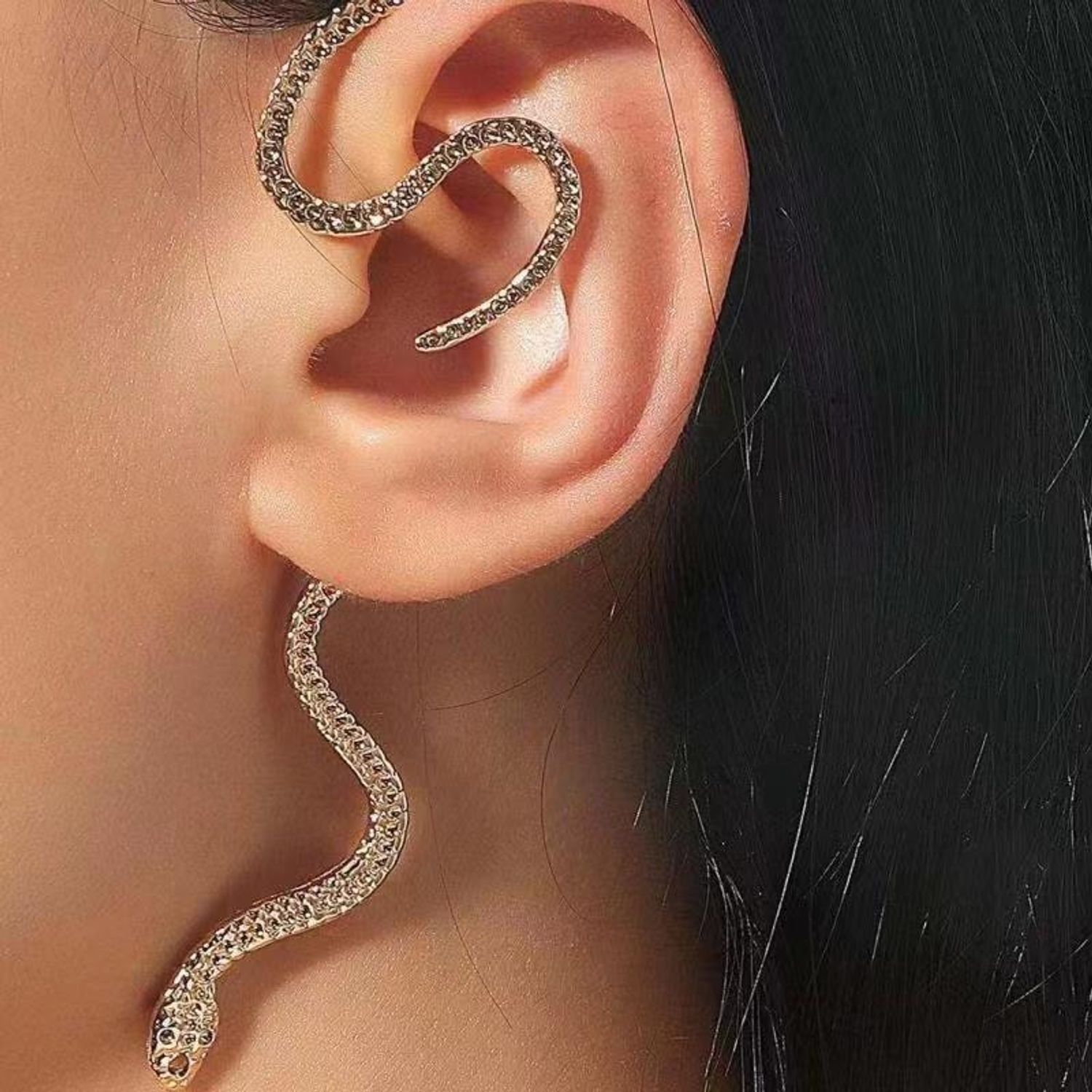 Cercel auriu, ear cuff, forma de sarpe, Sofi C2 fotografia produsului View 2 L