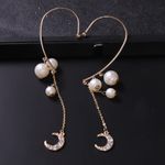 Cercei aurii, ear cuff, lungi, cu perle, Sissy C14 fotografia produsului View 4 S