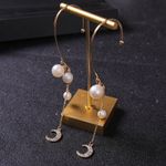 Cercei aurii, ear cuff, lungi, cu perle, Sissy C14 fotografia produsului View 5 S