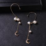 Cercei aurii, ear cuff, lungi, cu perle, Sissy C14 fotografia produsului View 6 S