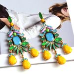 Cercei aurii, stil candelabru, cu pietre multicolre, Vendi C2 fotografia produsului View 6 S