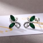 Cercei argintii, forma de libelula, cu pietre din zirconiu, Agnes C13 fotografia produsului View 3 S