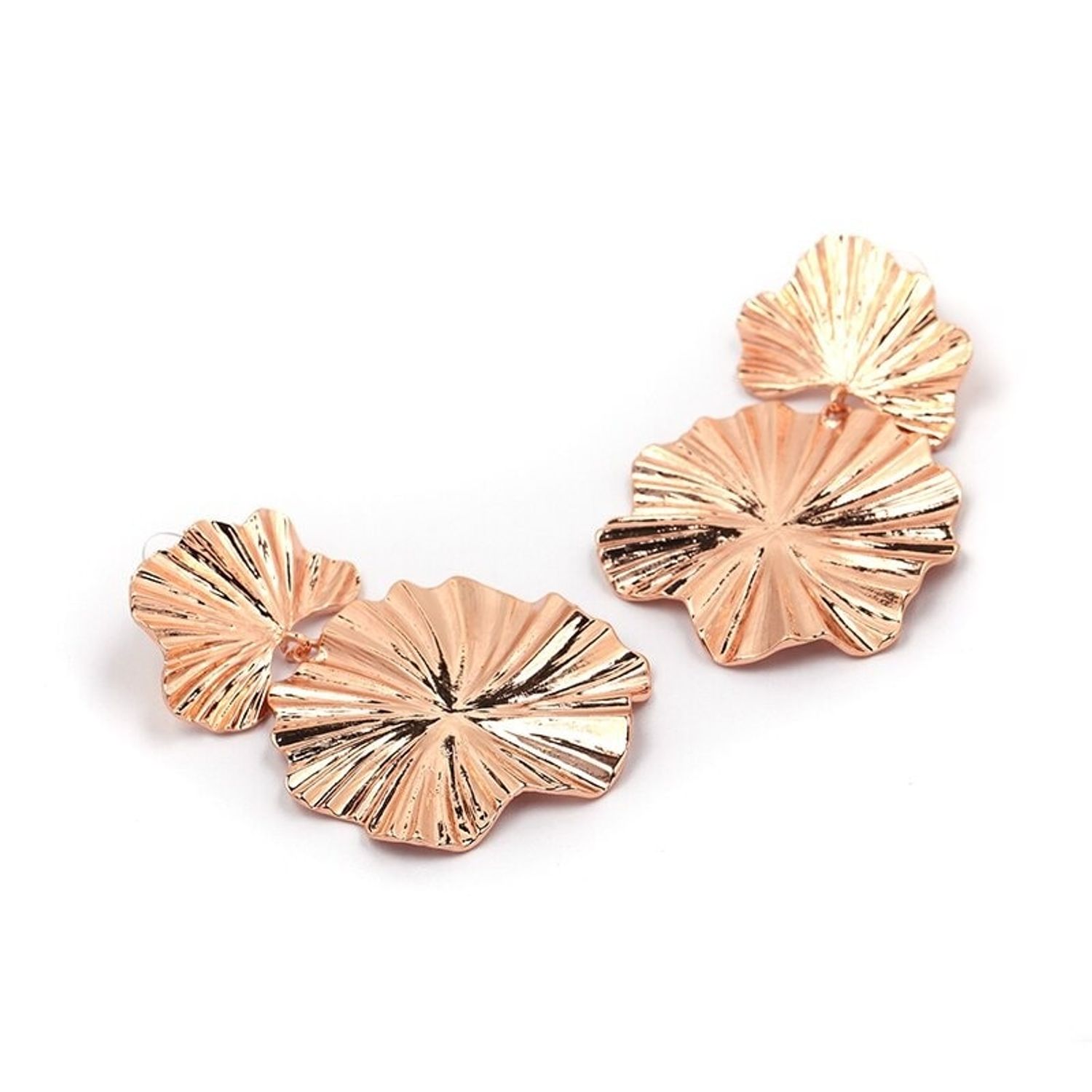 Cercei rose gold, forma de floare, Athena C19 OUT fotografia produsului View 8 L