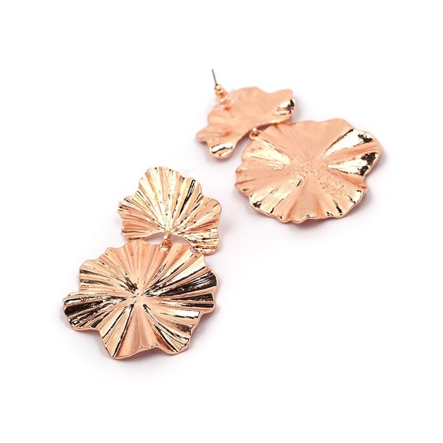 Cercei rose gold, forma de floare, Athena C19 OUT fotografia produsului View 7 L