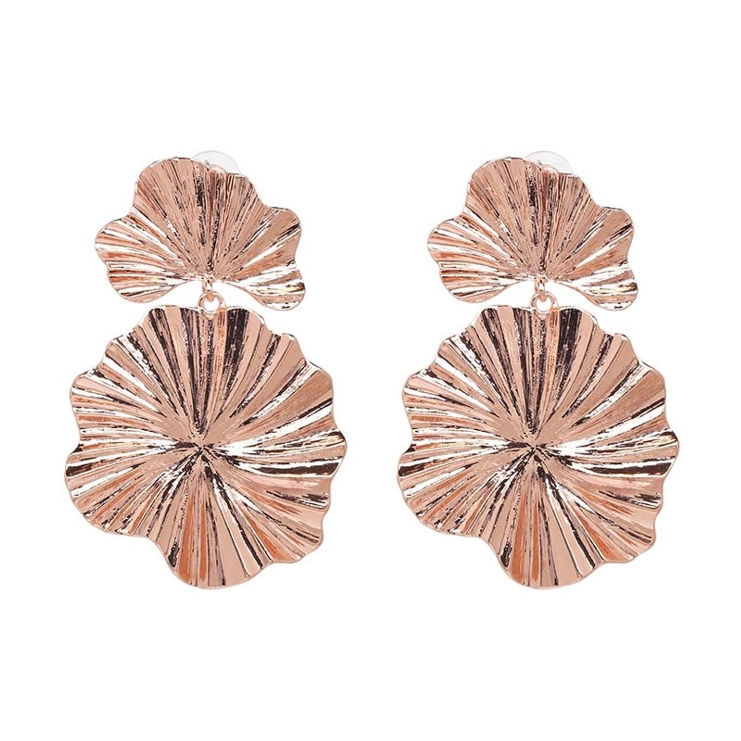 Cercei rose gold, forma de floare, Athena C19 OUT fotografia produsului