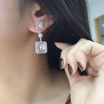 Cercei argintii, cu pietre din zirconiu, Natasha C15 fotografia produsului View 2 S