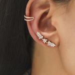 Set 2 cercei aurii, ear cuff, cu pietre, Olesia C20 fotografia produsului