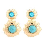 Cercei aurii, cu pietre turquoise, Rayna C8 fotografia produsului