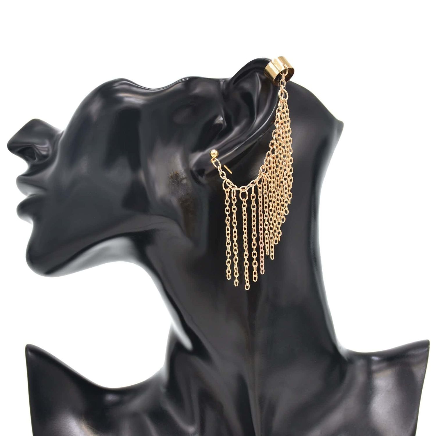 Cercel auriu, ear cuff, cu franjuri, Saphira C20 fotografia produsului View 2 L