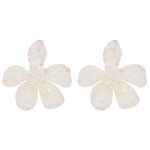 Cercei albi, forma de floare de orhidee, Sandina C20 fotografia produsului