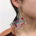 Cercei argintii, forma de fluture, cu pietre multicolore, Cara C9 fotografia produsului View 2 S