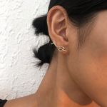 Cercei aurii, forma de sarpe, cu pietre, Camelia C6 fotografia produsului View 2 S