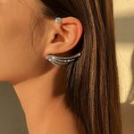 Cercel ear cuff, argintiu, cu pietre si aripi, Caitlin C4 fotografia produsului View 3 S