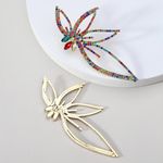 Cercei aurii, forma de floare, cu pietre multicolore, Fabine C10 fotografia produsului View 3 S