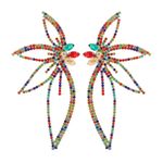 Cercei aurii, forma de floare, cu pietre multicolore, Fabine C10 fotografia produsului