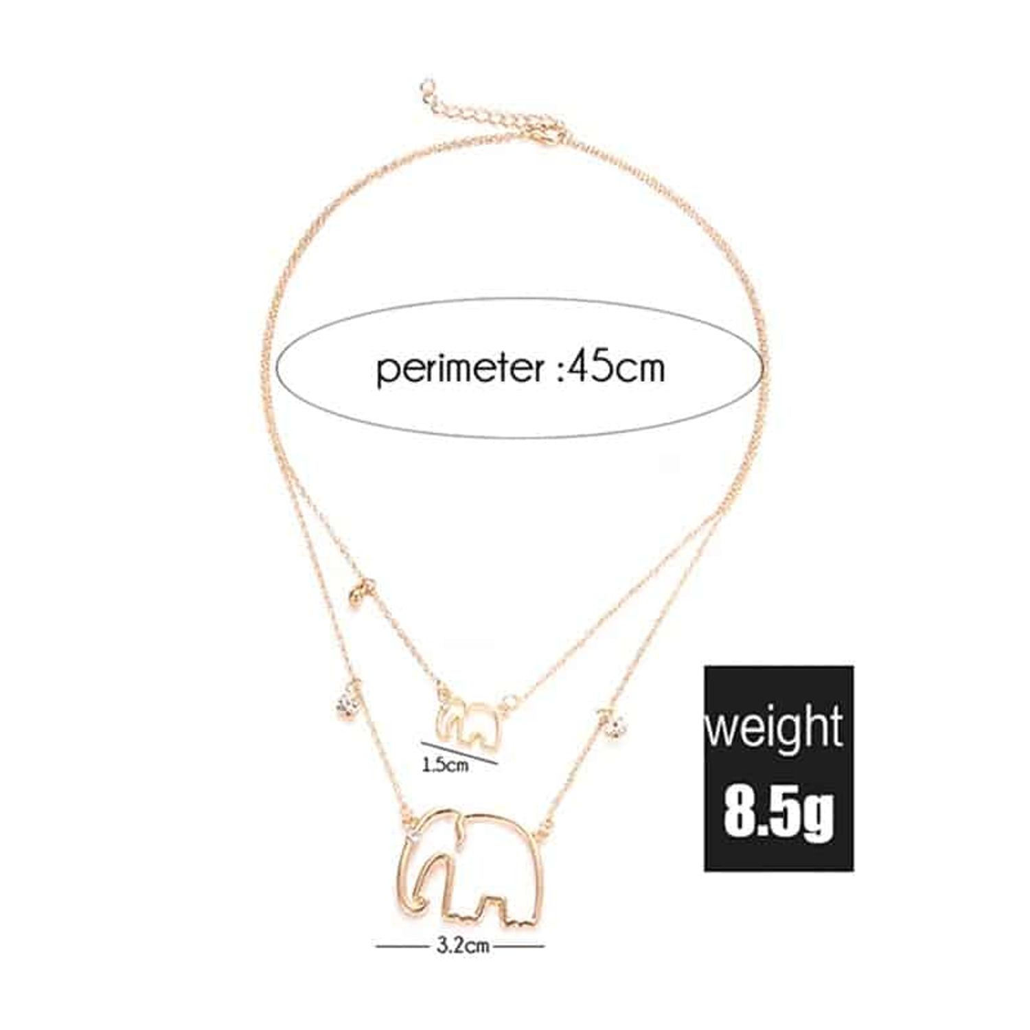 Colier auriu, cu elefanti, Ditte Gold C13 fotografia produsului View 4 L