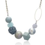 Colier cu piese geometrice, bleu, Auroora C2 fotografia produsului