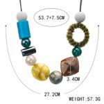 Colier cu forme geometrice, bleu si verzi, Annami C10 fotografia produsului View 3 S