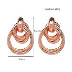 Cercei rose gold, rotunzi, Franja C8 fotografia produsului View 3 S