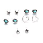 Set cercei argintii, cu pietre turquoise, Jonita C20 fotografia produsului View 2 S