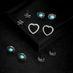 Set cercei argintii, cu pietre turquoise, Jonita C20 fotografia produsului View 3 S