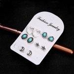 Set cercei argintii, cu pietre turquoise, Jonita C20 fotografia produsului View 4 S