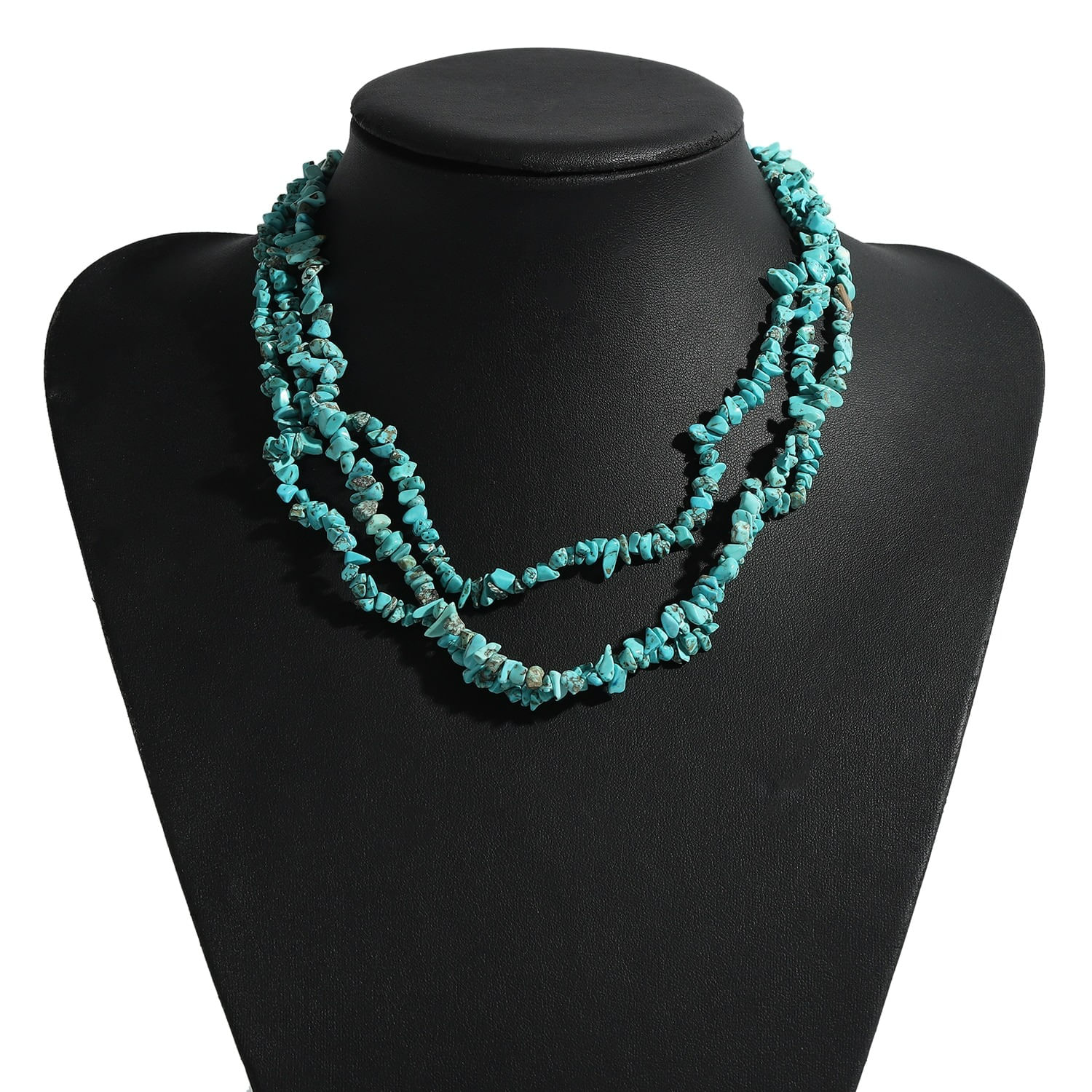 Colier in 3 straturi, cu pietre turquoise, Edith C8 fotografia produsului View 9 L